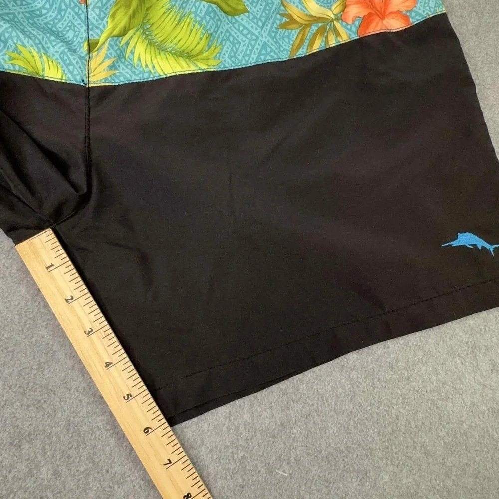 NEW Tommy Bahama Men's XL Naples Trikala‎ Stripe Swim Trunk Black Relax Coastal